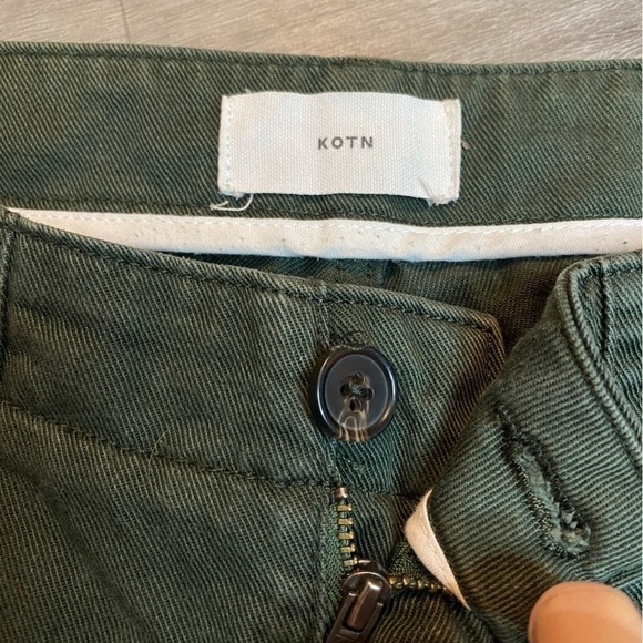 KOTN Antifit Unisex Olive Green Straight Leg Pants - Picture 4 of 8